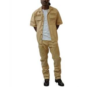 NEW BTFL-LIFE short sleeve shop shirt in taupe